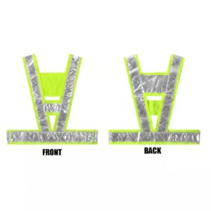 HS714# V-SHAPED SAFETY VEST ( WHITE REFLECTIVE )