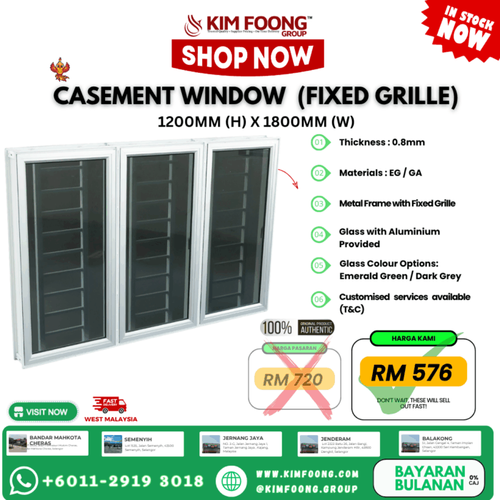 casement window 1200mm X 1800mm